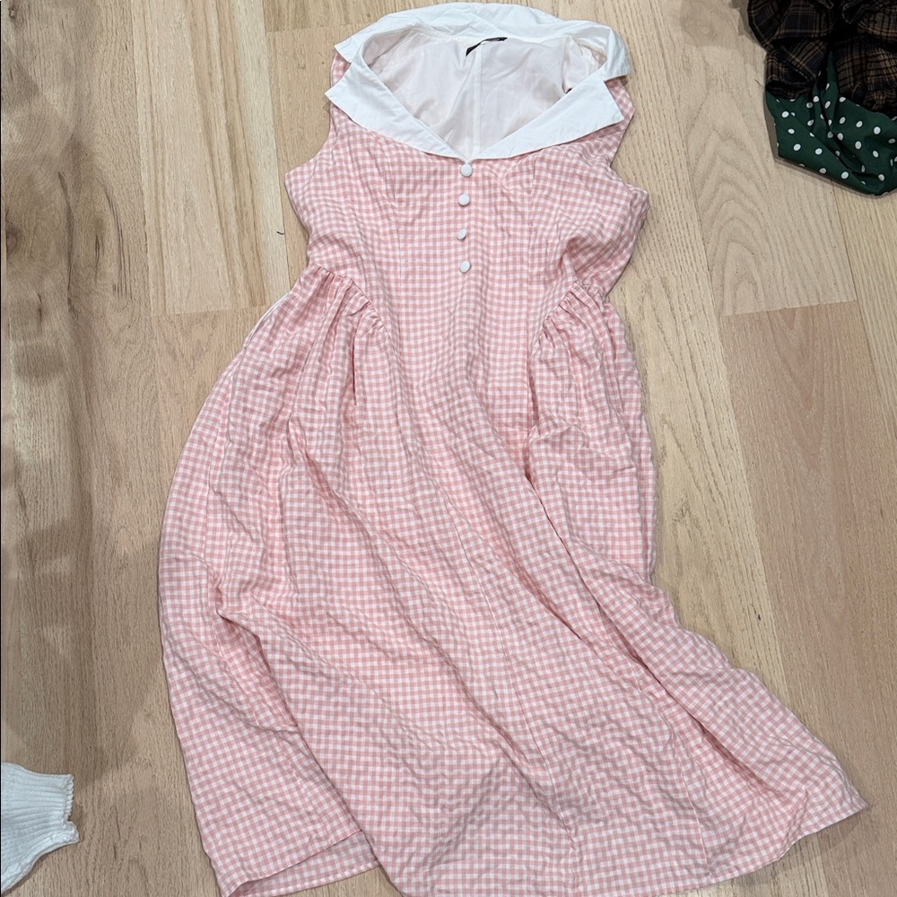 Cider Pink and White Gingham Dress
